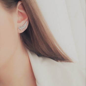 Ασημένια σκουλαρίκια ear cuff 925