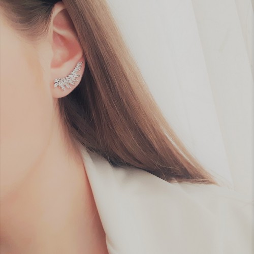 Ασημένια σκουλαρίκια ear cuff 925