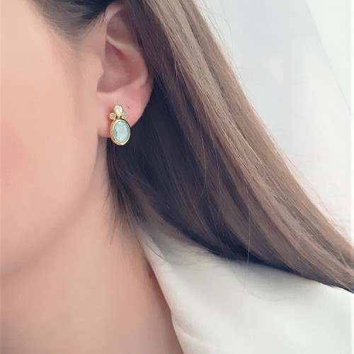 Ασημένια επιχρυσωμένα σκουλαρίκια 925