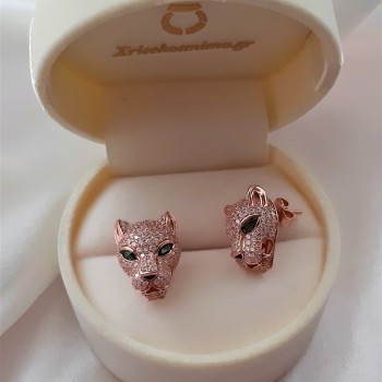 Ασημένια σκουλαρίκια 925 σε ροζ χρώμα