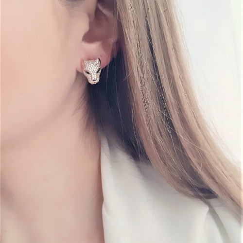 Ασημένια σκουλαρίκια 925 σε ροζ χρώμα