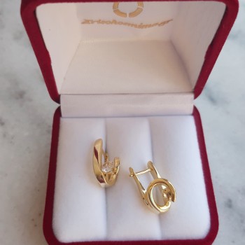 Ασημένια επιχρυσωμένα ημικρεμαστά σκουλαρίκια 925