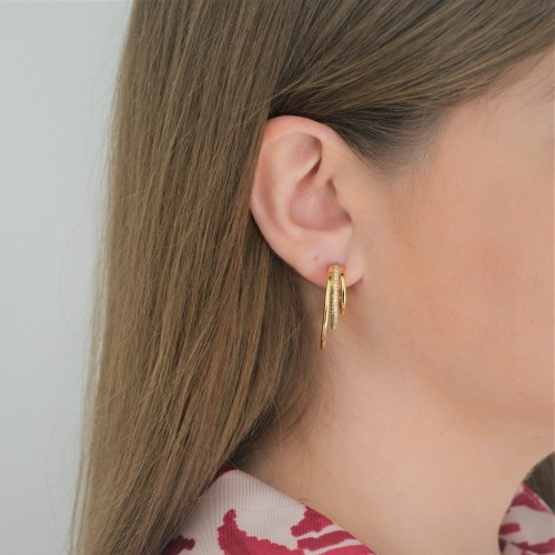 Ασημένια επιχρυσωμένα σκουλαρίκια κρίκοι 925