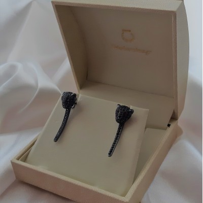 Ασημένια σκουλαρίκια 925 με μαύρο επιπλατίνωμα