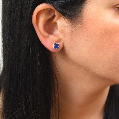 Χρυσά σκουλαρίκια Κ14 με σταυρουδάκια