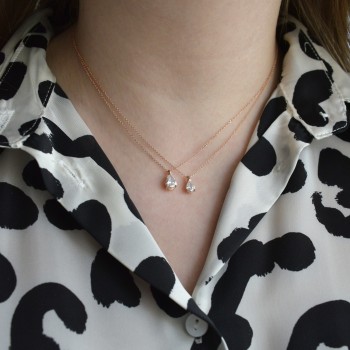 Ροζ χρυσό κολιέ σταγόνα Κ14