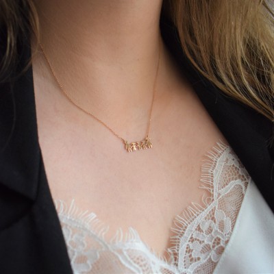 Κολιέ οικογένεια από ροζ χρυσό Κ14