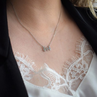 Λευκόχρυσο κολιέ οικογένεια Κ14