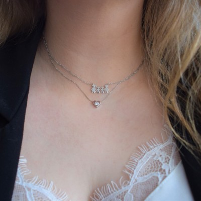 Λευκόχρυσο κολιέ οικογένεια Κ14