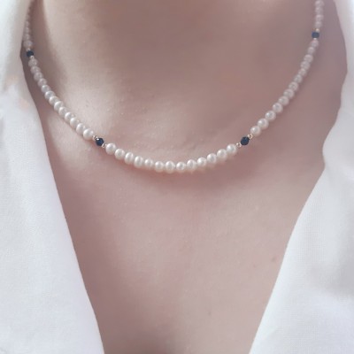 Κολιέ με μαργαριτάρια και χρυσό Κ14