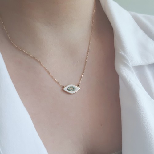 Χρυσό κολιέ μάτι Κ14