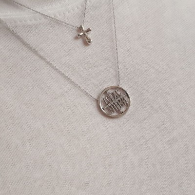 Λευκόχρυσο κολιέ Κ14 με σταυρό