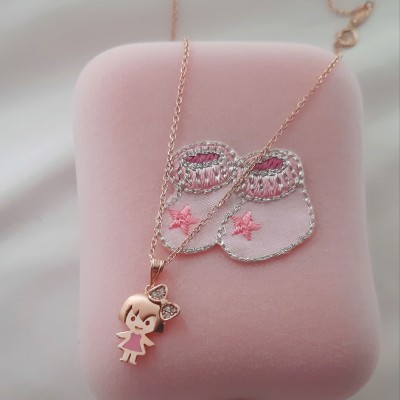 Ροζ χρυσό κολιέ κοριτσάκι Κ14