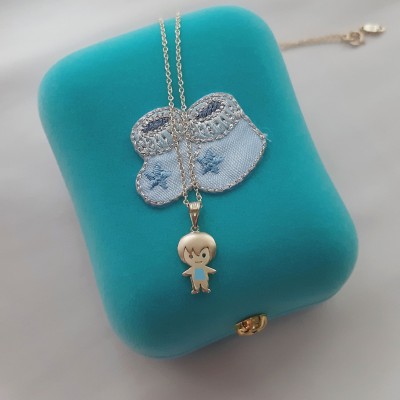 Χρυσό κολιέ αγοράκι Κ14