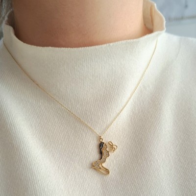 Χρυσό κολιέ μαμά και μωρό Κ14