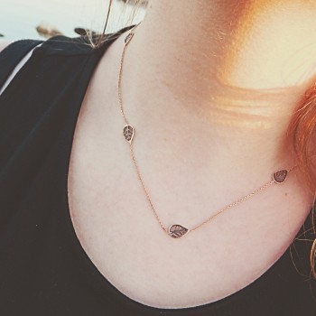 Ασημένιο κολιέ 925 σε ροζ χρώμα