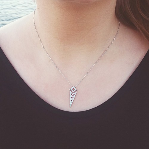 Ασημένιο κολιέ 925 με ζιργκόν