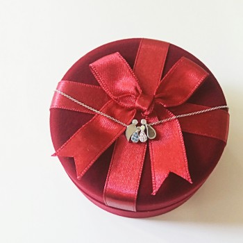 Λευκόχρυσο κολιέ οικογένεια Κ14