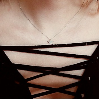 Λευκόχρυσο κολιέ αστέρι Κ14