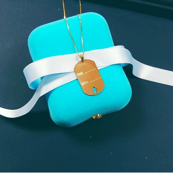  Χρυσό παιδικό μενταγιόν ταυτότητα Κ9 με αλυσίδα