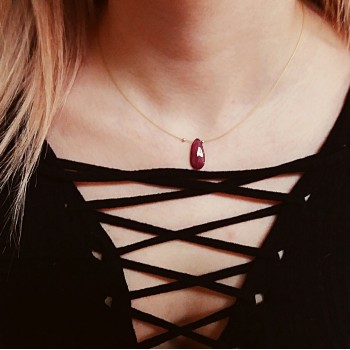 Κολιέ με ρουμπίνι και χρυσό Κ14