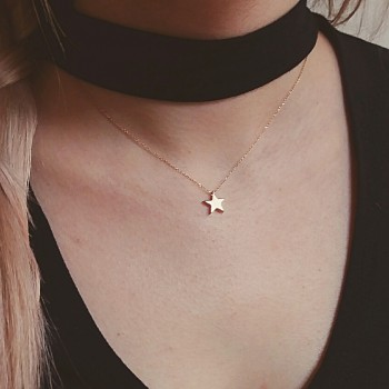 Κολιέ αστέρι από ροζ χρυσό Κ14