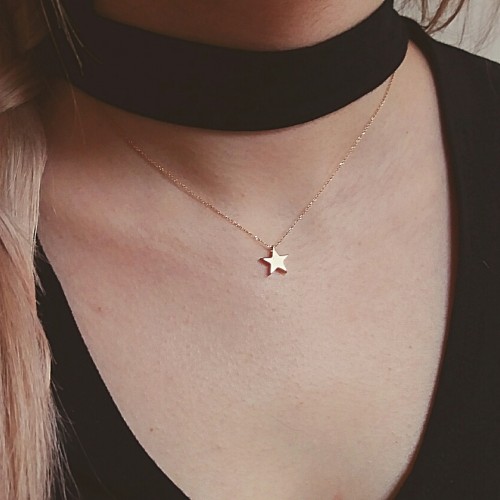 Κολιέ αστέρι από ροζ χρυσό Κ14