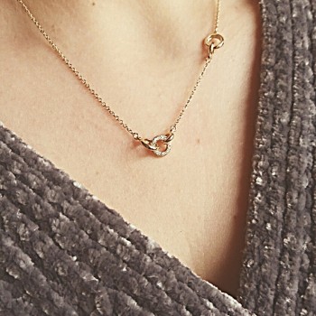 Χρυσό κολιέ Κ14 με ζιργκόν