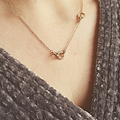 Χρυσό κολιέ Κ14 με ζιργκόν