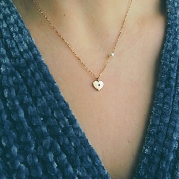 Χρυσό κολιέ καρδιά Κ14