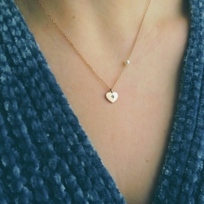 Χρυσό κολιέ καρδιά Κ14