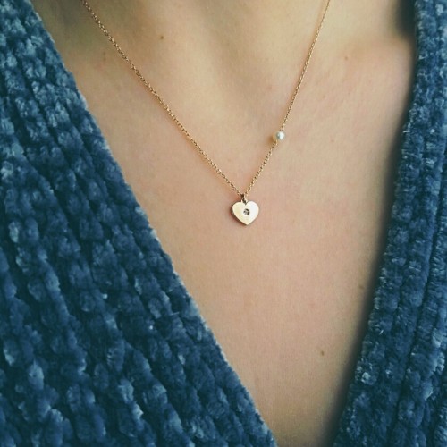 Χρυσό κολιέ καρδιά Κ14