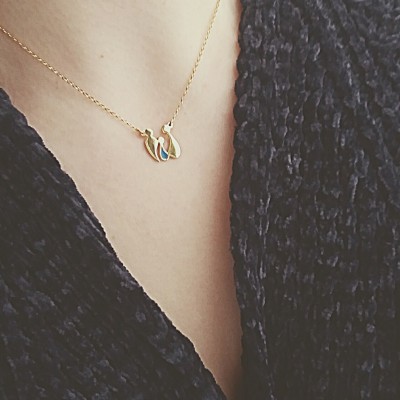 Ασημένιο επιχρυσωμένο κολιέ οικογένεια 925