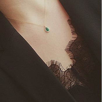 Χρυσό κολιέ Κ14 με ζιργκόν