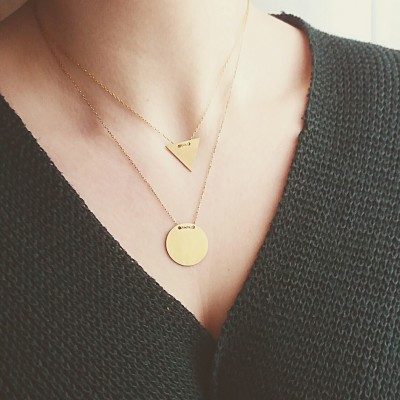 Ασημένιο επιχρυσωμένο κολιέ κύκλος 925