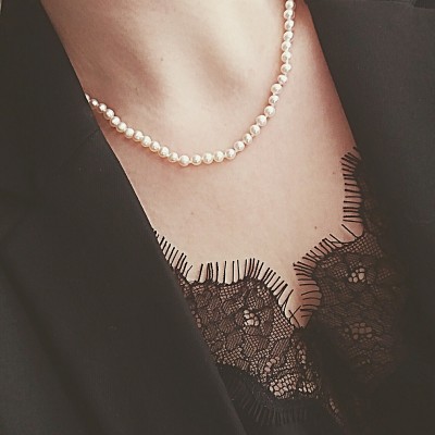 Κολιέ με μαργαριτάρια και χρυσό Κ14