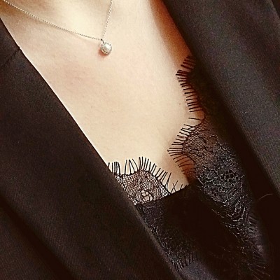 Λευκόχρυσο κολιέ Κ14 με μαργαριτάρι και ζιργκόν