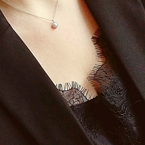 Λευκόχρυσο κολιέ Κ14 με μαργαριτάρι και ζιργκόν