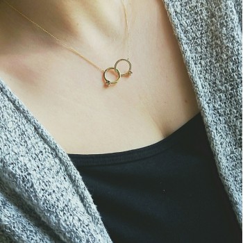 Χρυσό κολιέ δαχτυλίδια Κ14