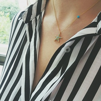 Χρυσό κολιέ αστερίας Κ14