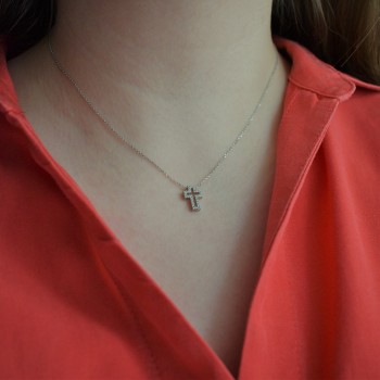 Ασημένιο κολιέ με σταυρό 925