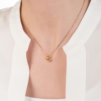 Ασημένιο επιχρυσωμένο κολιέ κοχύλι άγκυρα 925