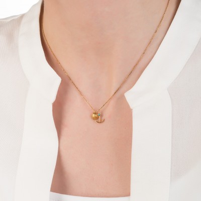 Ασημένιο επιχρυσωμένο κολιέ κοχύλι άγκυρα 925