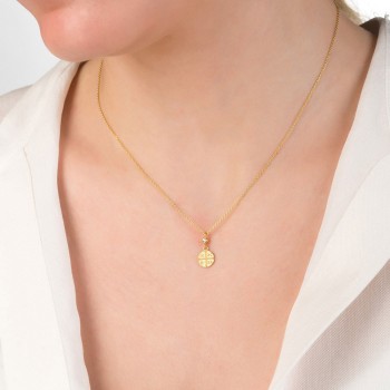 Ασημένιο επιχρυσωμένο κωνσταντινάτο κολιέ 925