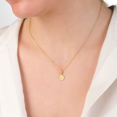 Ασημένιο επιχρυσωμένο κωνσταντινάτο κολιέ 925