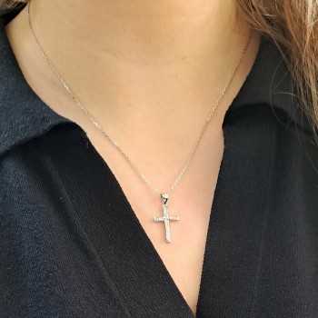 Ασημένιο κολιέ με σταυρό 925