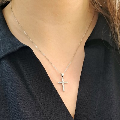 Ασημένιο κολιέ με σταυρό 925