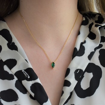 Ασημένιο επιχρυσωμένο κολιέ 925