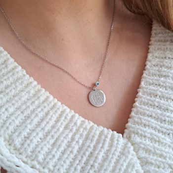 Ασημένιο κολιέ μαμά και μωρό 925