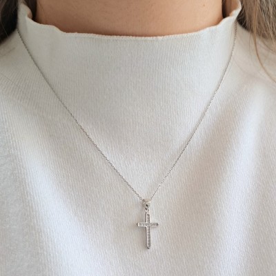 Ασημένιο κολιέ με σταυρό 925
